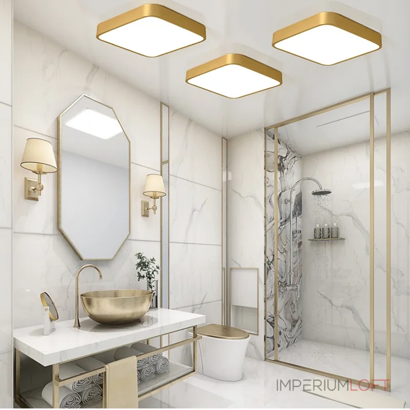 Потолочный светильник FLIMS L30 Square Brass от ImperiumLoft