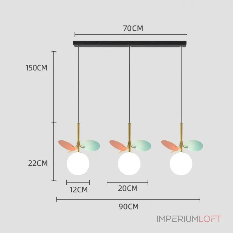 Подвесной светильник Light of MATISSE TRIO White / White plank от ImperiumLoft