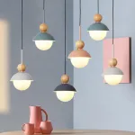 Подвесной светильник POMPON WOOD Голубой от ImperiumLoft