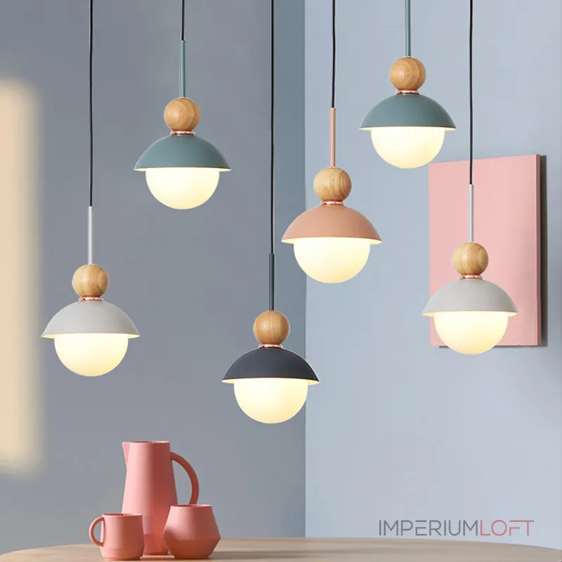 Подвесной светильник POMPON WOOD Голубой от ImperiumLoft Подвесной светильник POMPON WOOD Голубой от ImperiumLoft