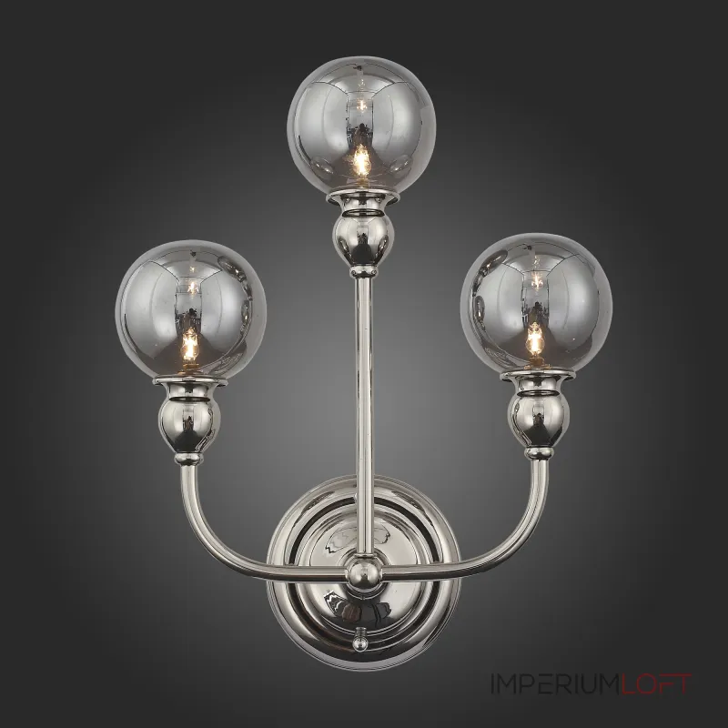 Настенный светильник с тремя шарообразными плафонами из стекла дымчатого цвета BREMER WALL от ImperiumLoft Настенный светильник с тремя шарообразными плафонами из стекла дымчатого цвета BREMER WALL от ImperiumLoft