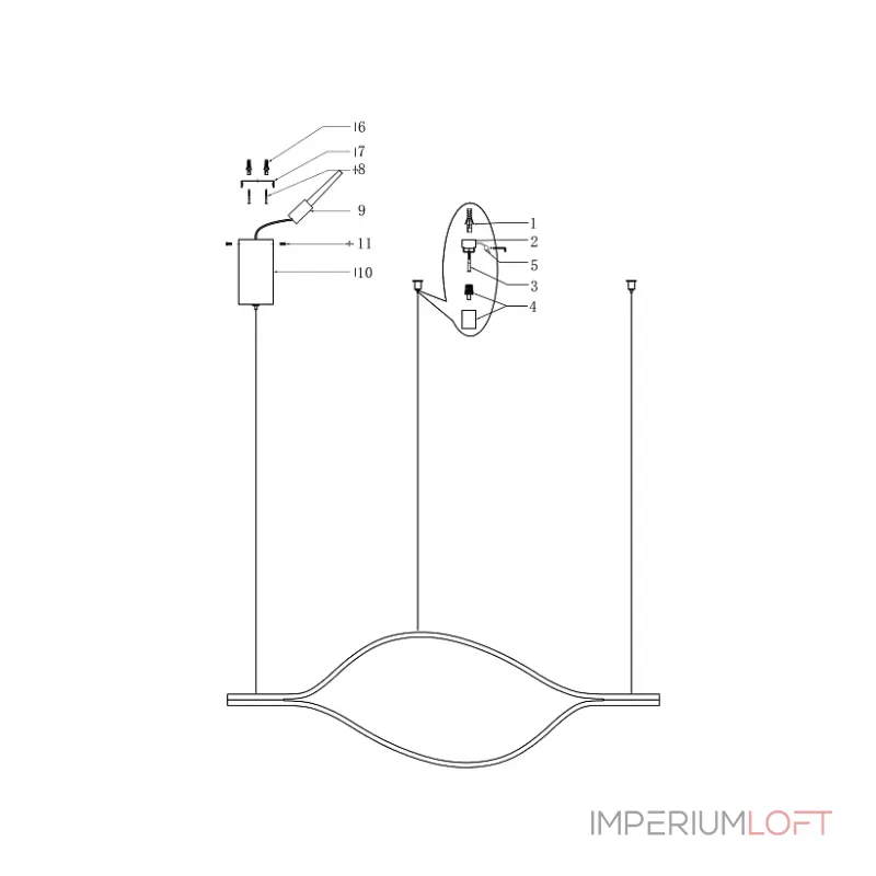 Подвесной светодиодный Светильник Tape Light L100 от ImperiumLoft Подвесной светодиодный Светильник Tape Light L100 от ImperiumLoft