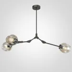 Люстра на штанге Сrumpled Glass Bubble Chandelier Gray 3 плафона