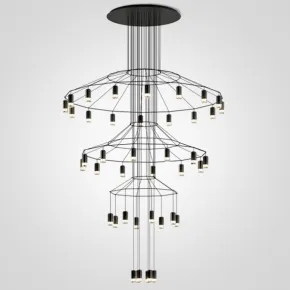 Подвесной светильник Vibia Wireflow Chandelier 0378 LED Suspension 42 lamp Подвесной светильник Vibia Wireflow Chandelier 0378 LED Suspension 42 lamp