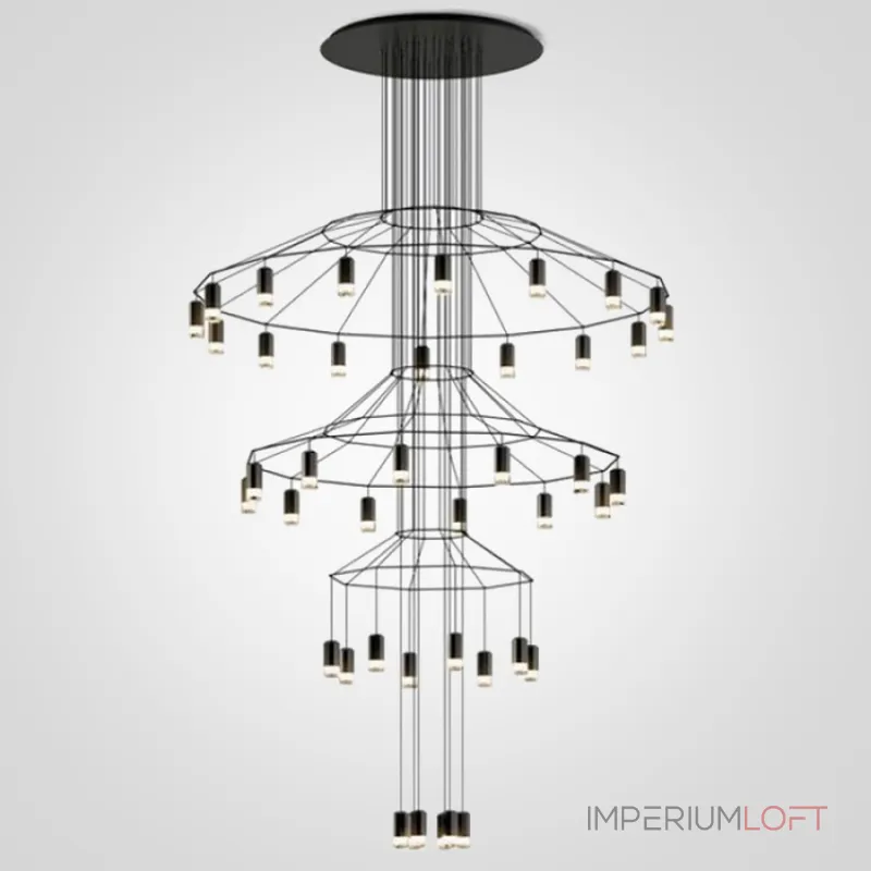 Подвесной светильник Vibia Wireflow Chandelier 0378 LED Suspension 42 lamp Подвесной светильник Vibia Wireflow Chandelier 0378 LED Suspension 42 lamp