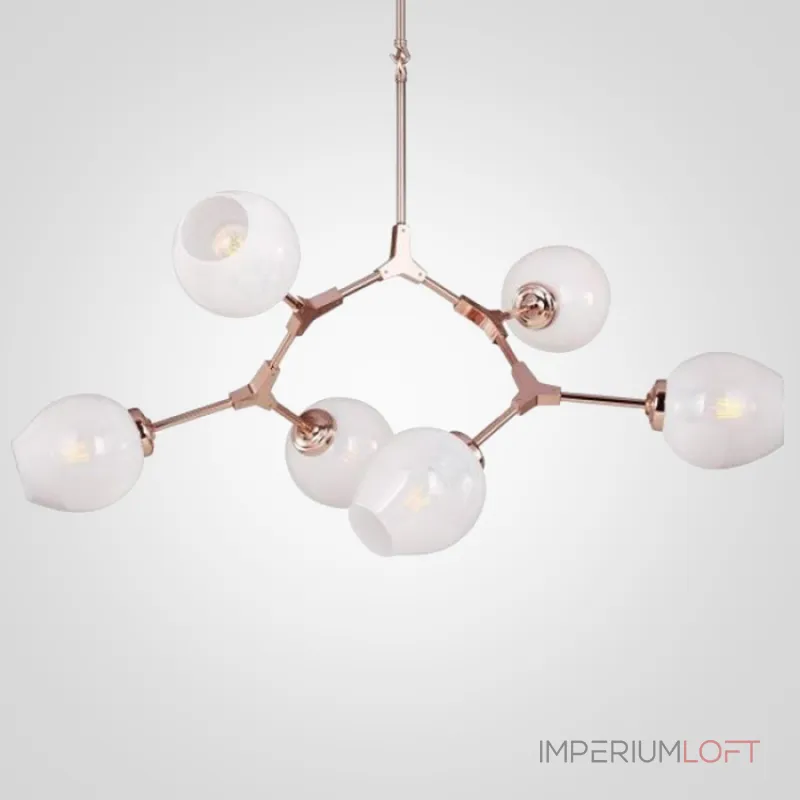 Люстра на штанге Branching Bubble Chandelier 6 Milk Люстра на штанге Branching Bubble Chandelier 6 Milk