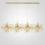 Подвесной светильник Tezani Argent Suspension Linear Gold 4L 140