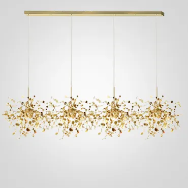 Подвесной светильник Tezani Argent Suspension Linear Gold 4L 140