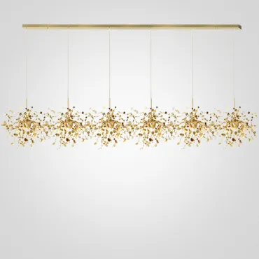 Подвесной светильник Tezani Argent Suspension Linear Gold 6L 210