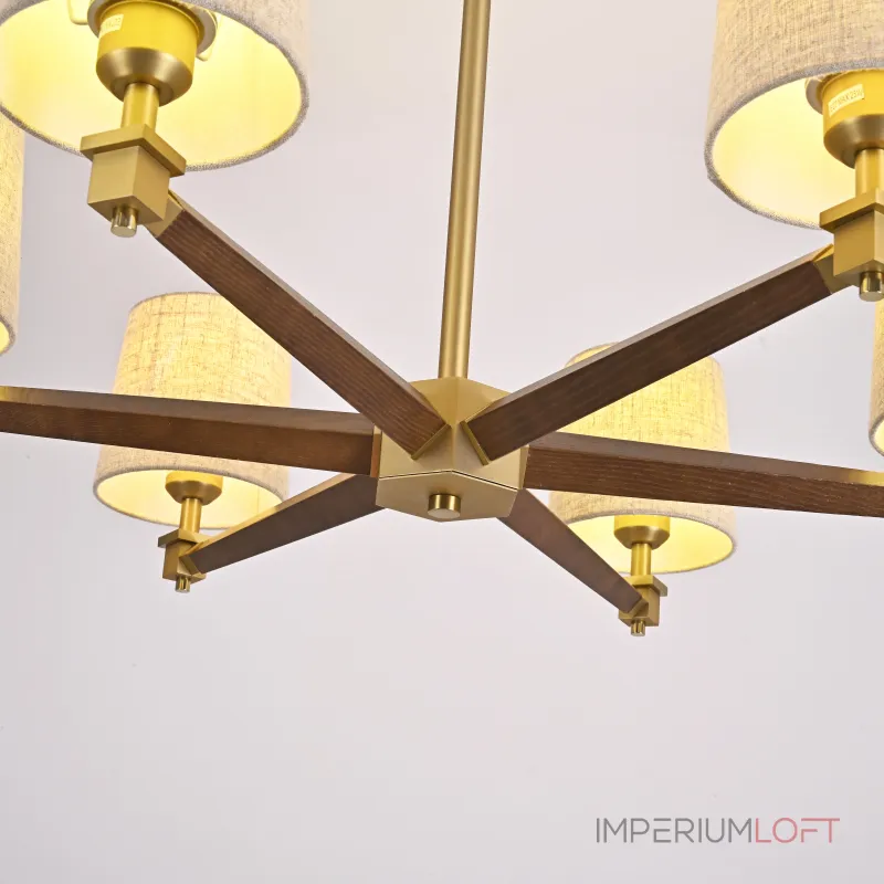 Люстра на штанге Jorgenson D85 Beige/Dark wood