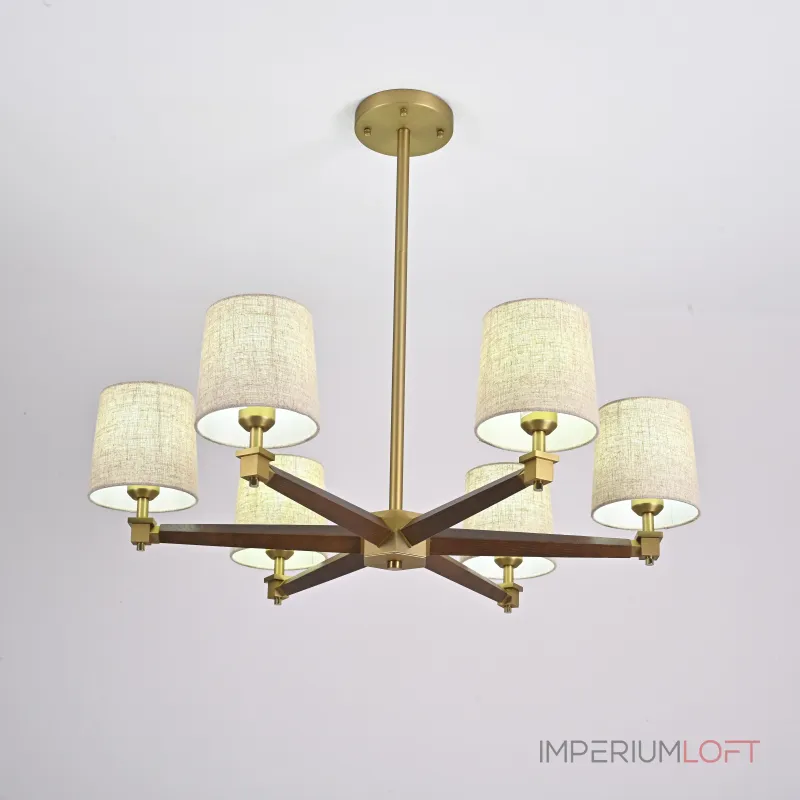 Люстра на штанге Jorgenson D85 Beige/Dark wood