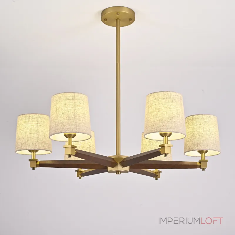 Люстра на штанге Jorgenson D85 Beige/Dark wood