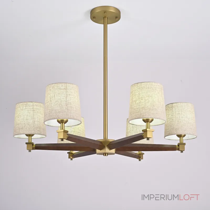 Люстра на штанге Jorgenson D85 Beige/Dark wood