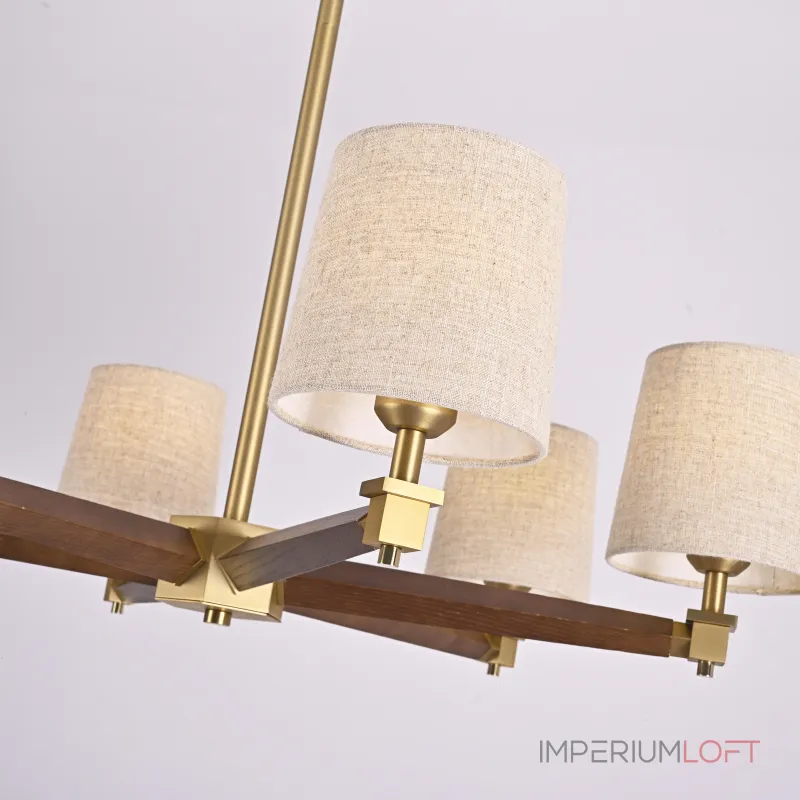 Люстра на штанге Jorgenson D85 Beige/Dark wood