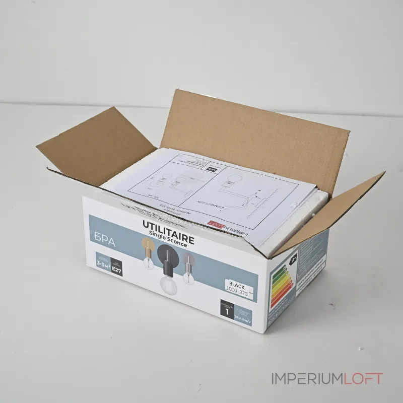 Бра RH Utilitaire Single Sconce Black от ImperiumLoft