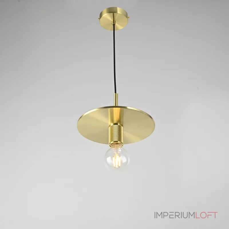 Подвесной светильник RH Utilitaire Disk Shade Pendant Brass от ImperiumLoft