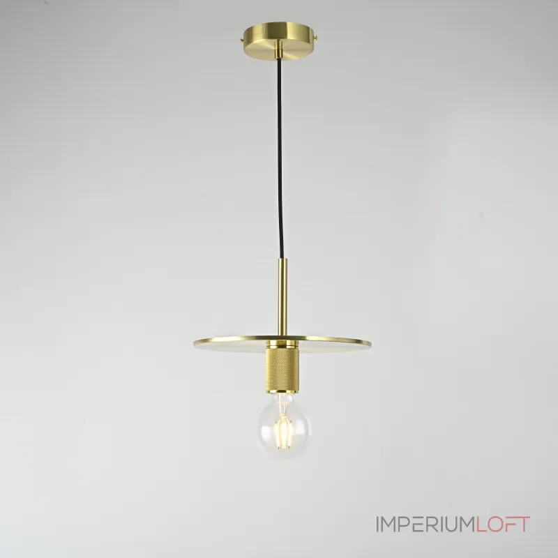 Подвесной светильник RH Utilitaire Disk Shade Pendant Brass от ImperiumLoft