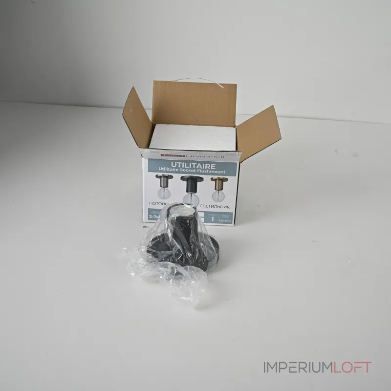 Потолочный светильник RH Utilitaire Socket Flushmount Black от ImperiumLoft