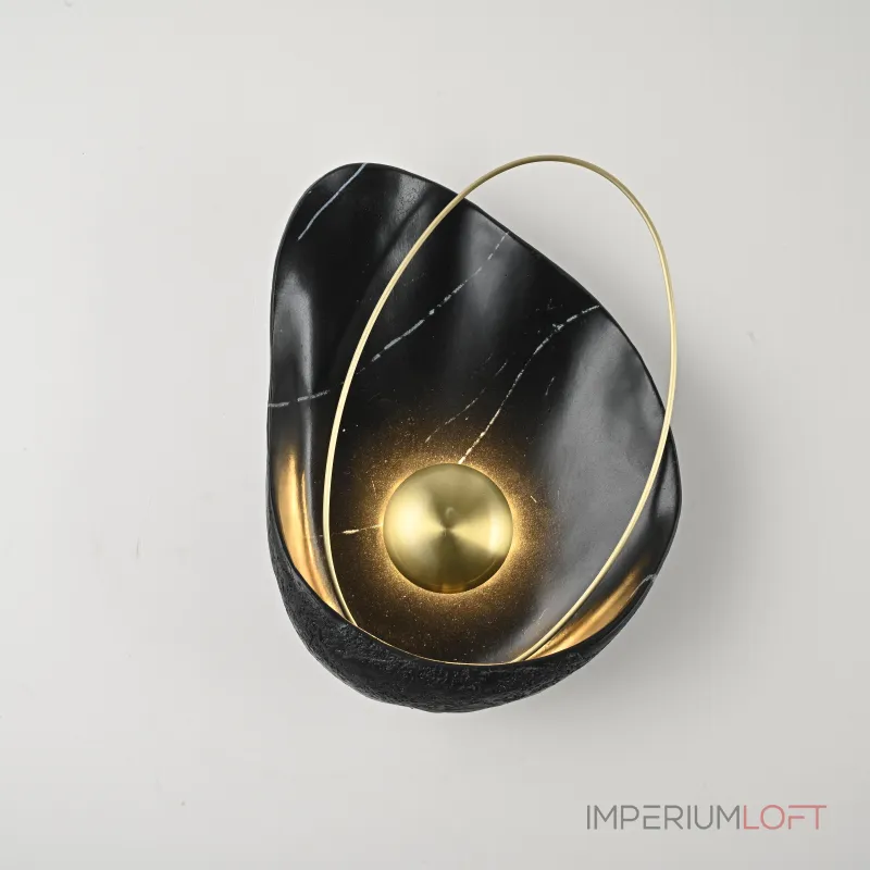 Настенный светильник CLAM Черный мрамор от ImperiumLoft