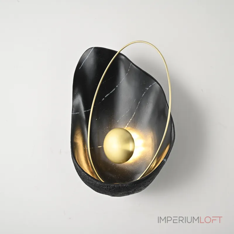 Настенный светильник CLAM Черный мрамор от ImperiumLoft