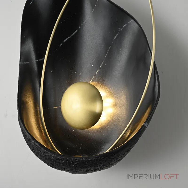 Настенный светильник CLAM Черный мрамор от ImperiumLoft