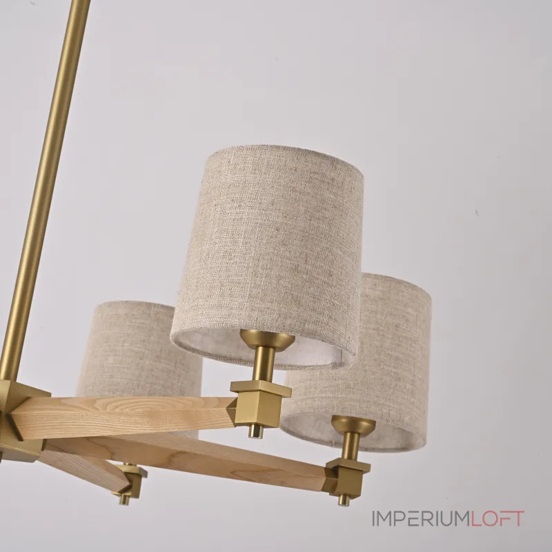 Люстра на штанге Jorgenson D85 Beige/Light wood