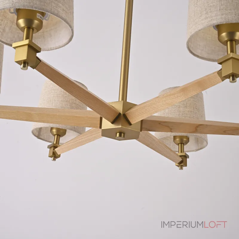 Люстра на штанге Jorgenson D85 Beige/Light wood