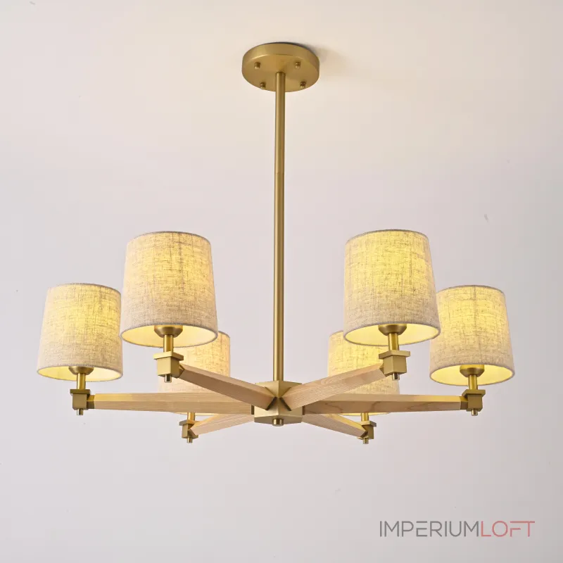 Люстра на штанге Jorgenson D85 Beige/Light wood