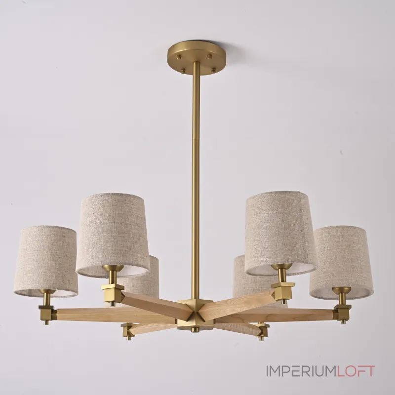 Люстра на штанге Jorgenson D85 Beige/Light wood