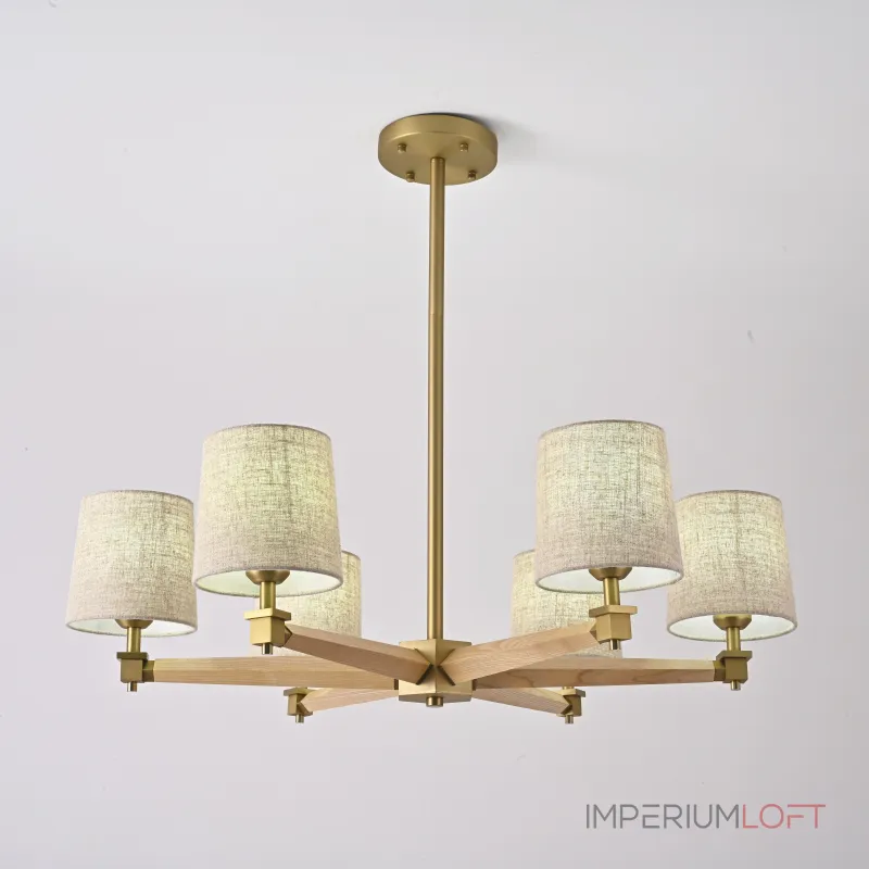 Люстра на штанге Jorgenson D85 Beige/Light wood