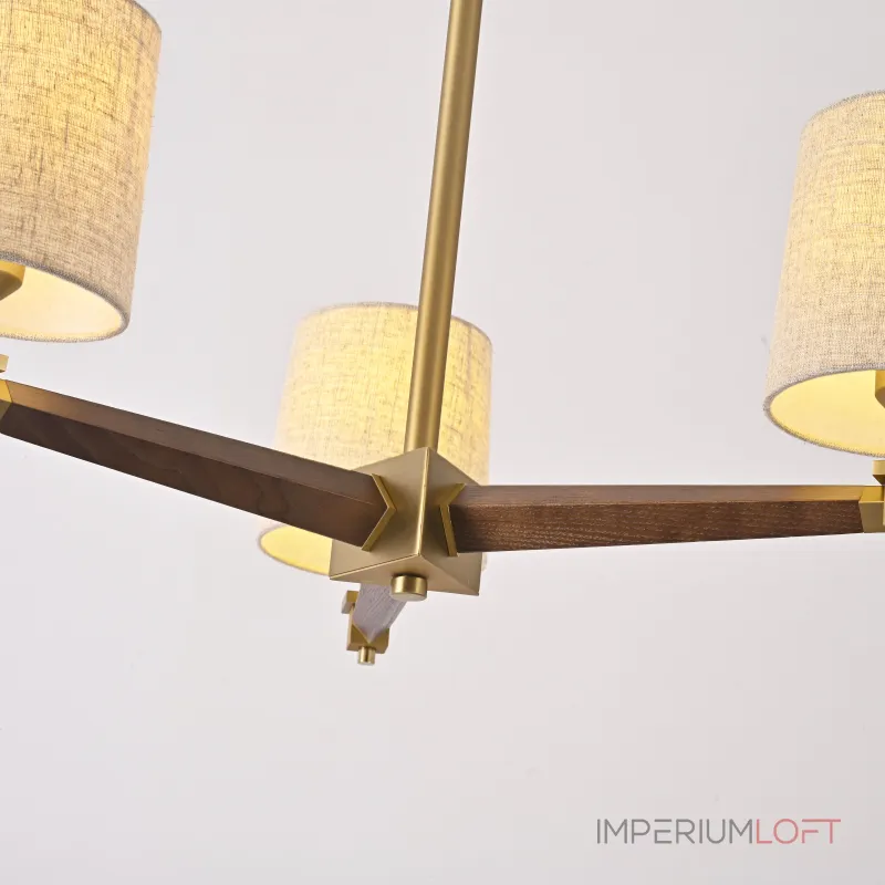 Люстра на штанге Jorgenson D70 Beige/Dark wood