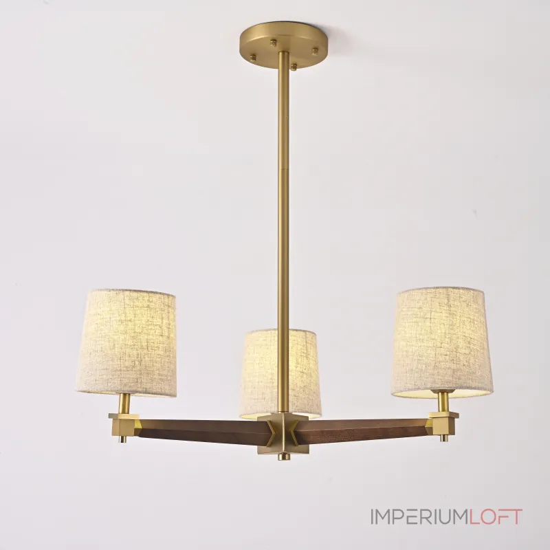 Люстра на штанге Jorgenson D70 Beige/Dark wood