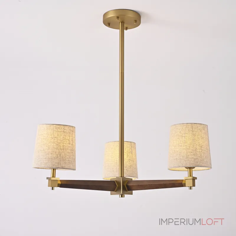 Люстра на штанге Jorgenson D70 Beige/Dark wood