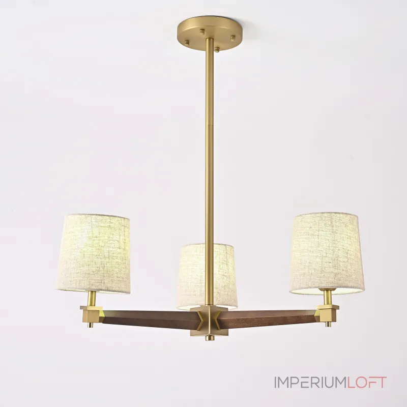 Люстра на штанге Jorgenson D70 Beige/Dark wood