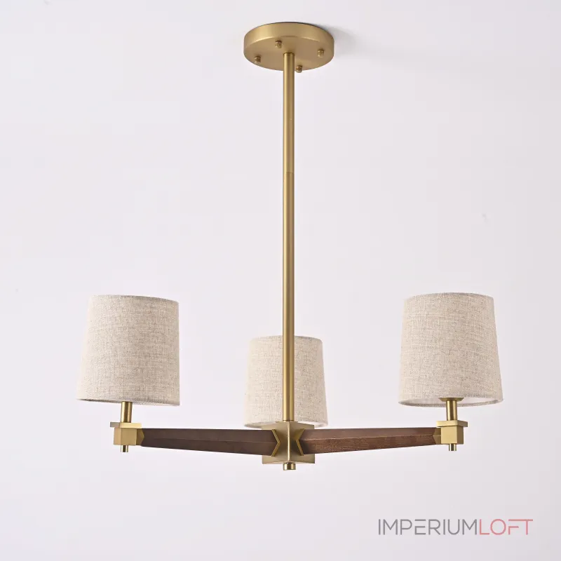 Люстра на штанге Jorgenson D70 Beige/Dark wood