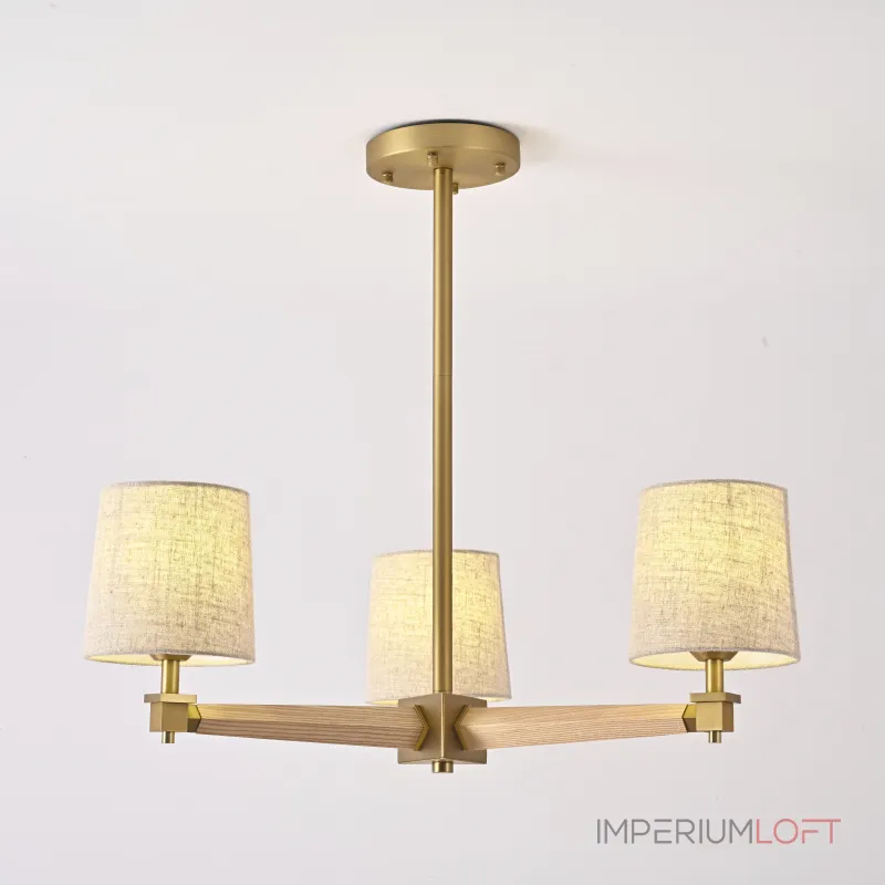 Люстра на штанге Jorgenson D70 Beige/Light wood