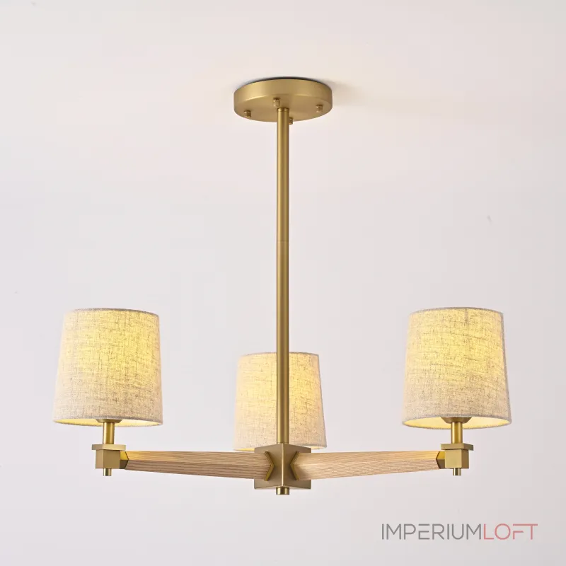 Люстра на штанге Jorgenson D70 Beige/Light wood