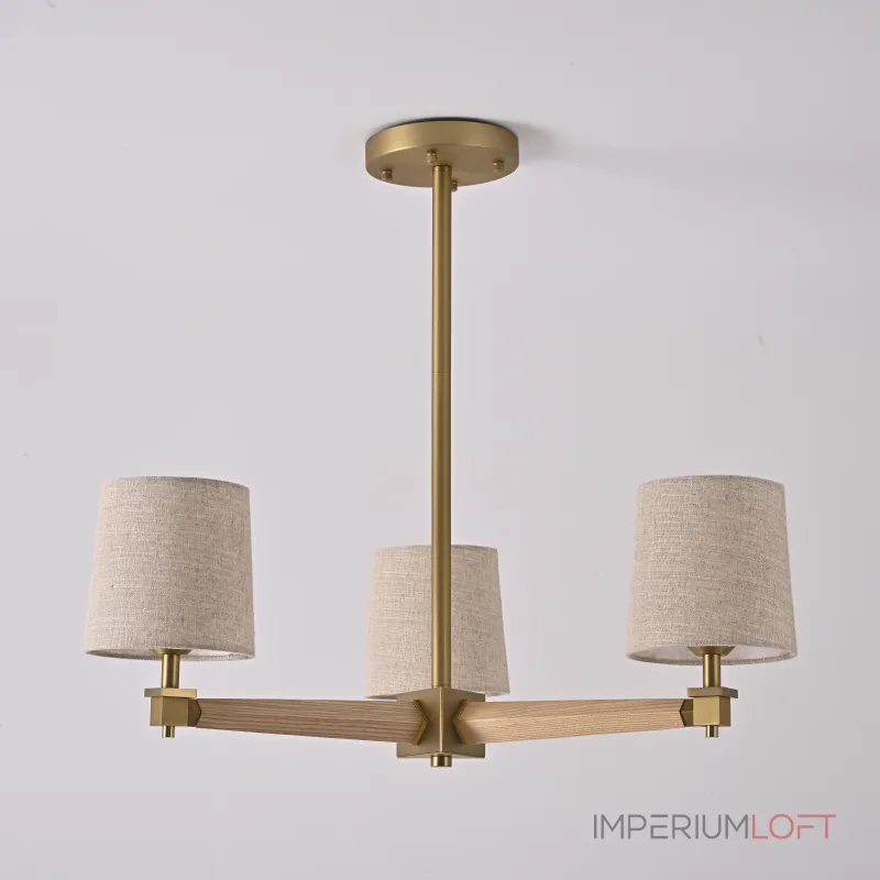 Люстра на штанге Jorgenson D70 Beige/Light wood