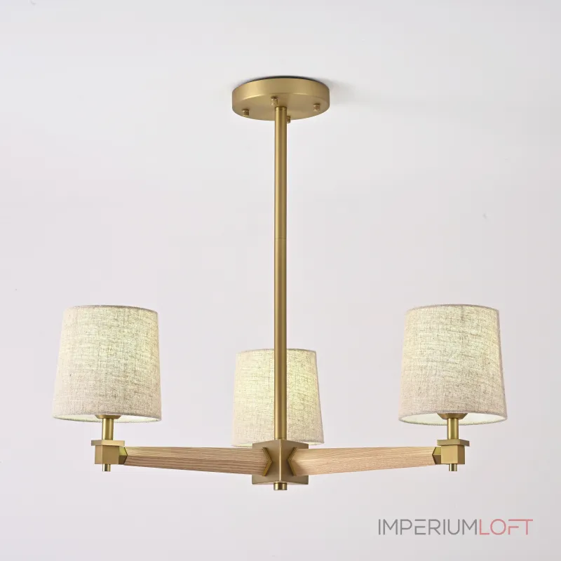 Люстра на штанге Jorgenson D70 Beige/Light wood