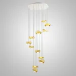 Комбинация подвесных светодиодных светильников c цилиндрическими источниками и полукруглыми рассеивателями из рельефного стекла ALVARO COMBO от ImperiumLoft