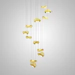 Комбинация подвесных светодиодных светильников c цилиндрическими источниками и полукруглыми рассеивателями из рельефного стекла ALVARO COMBO от ImperiumLoft