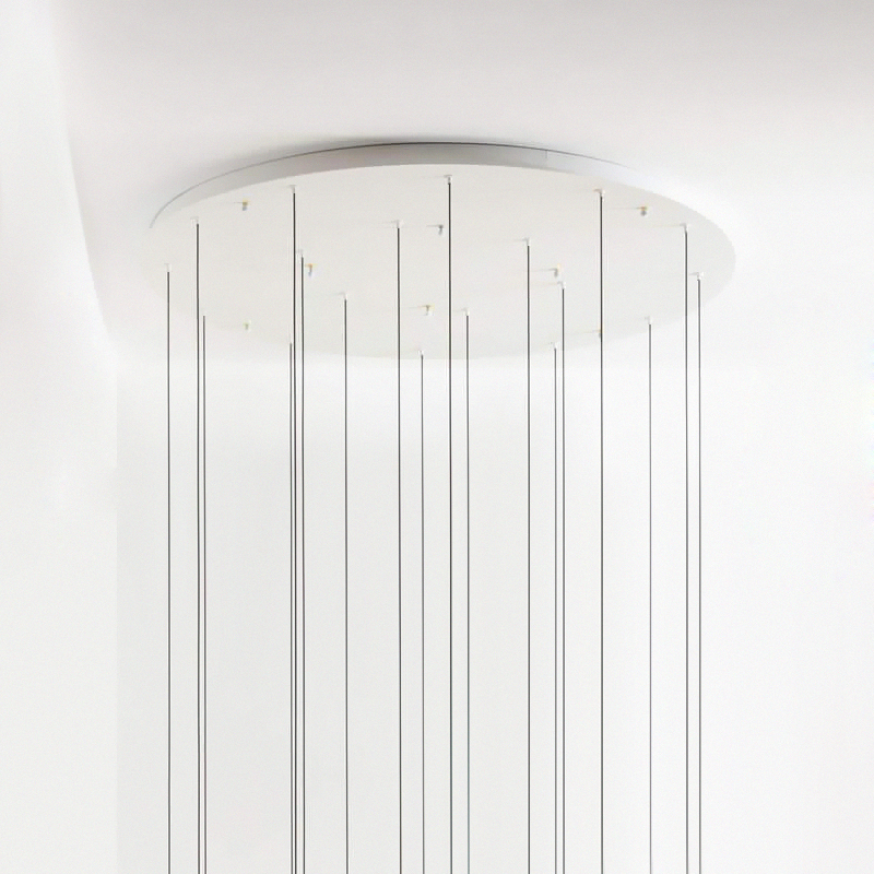 Комбинация подвесных светодиодных светильников c цилиндрическими источниками и полукруглыми рассеивателями из рельефного стекла ALVARO COMBO от ImperiumLoft