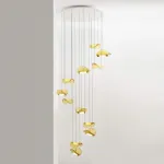 Комбинация подвесных светодиодных светильников c цилиндрическими источниками и полукруглыми рассеивателями из рельефного стекла ALVARO COMBO от ImperiumLoft