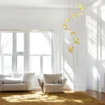 Комбинация подвесных светодиодных светильников c цилиндрическими источниками и полукруглыми рассеивателями из рельефного стекла ALVARO COMBO от ImperiumLoft