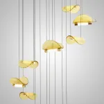 Комбинация подвесных светодиодных светильников c цилиндрическими источниками и полукруглыми рассеивателями из рельефного стекла ALVARO COMBO от ImperiumLoft