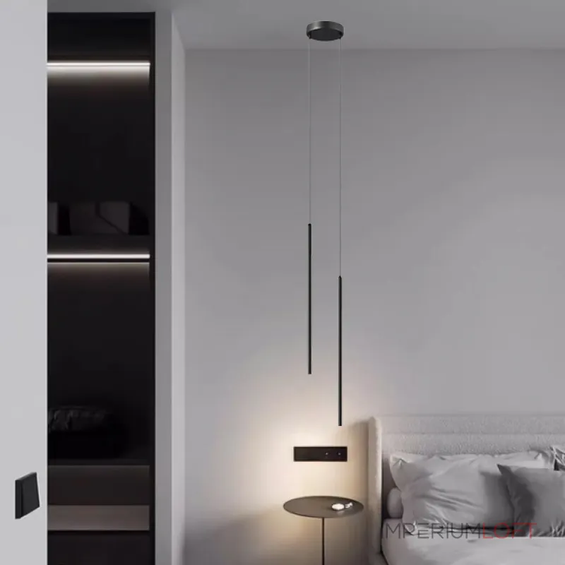 Комбинация подвесных светодиодных светильников c цилиндрическими плафонами ATTA DUO S BLACK 4000 от ImperiumLoft Комбинация подвесных светодиодных светильников c цилиндрическими плафонами ATTA DUO S BLACK 4000 от ImperiumLoft