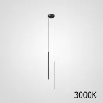 Комбинация подвесных светодиодных светильников c цилиндрическими плафонами ATTA DUO L BLACK 3000 от ImperiumLoft