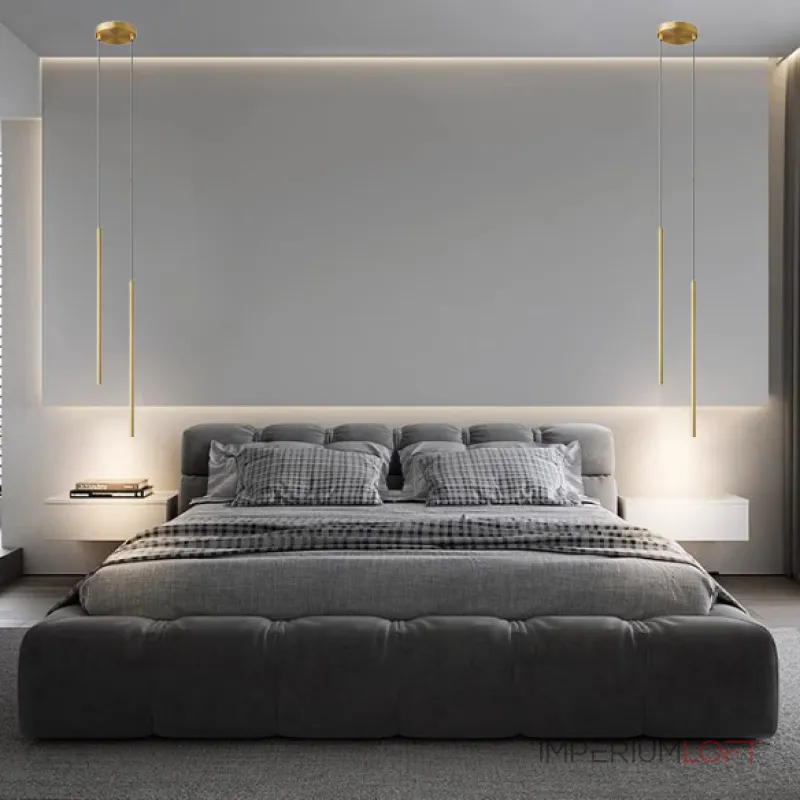 Комбинация подвесных светодиодных светильников c цилиндрическими плафонами ATTA DUO L BRASS 3000 от ImperiumLoft