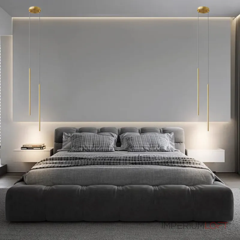 Комбинация подвесных светодиодных светильников c цилиндрическими плафонами ATTA DUO L BRASS 4000 от ImperiumLoft