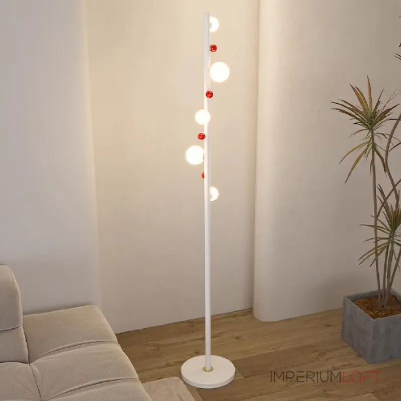 Торшер напольный в виде стилизованного кактуса REIK FL WHITE от ImperiumLoft